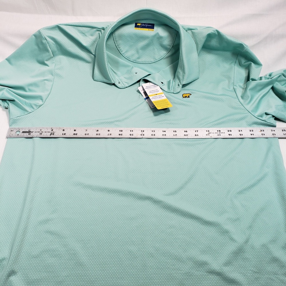 Jack Nicklaus Golf Polo Shirt XL Mint Green Moisture Wicking Sun‎ Protection - Picture 5 of 6